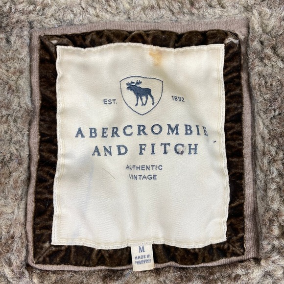 Vintage Abercrombie & Fitch Women's Sherpa Lined Zip Hoodie Size M Moose - Picture 12 of 16